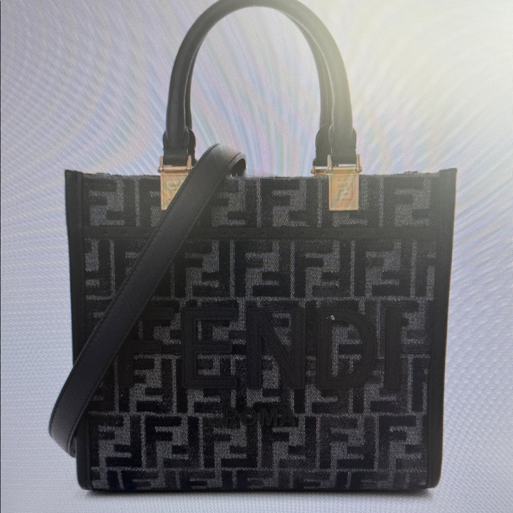 Fendi Black and Gray Tote Bag
